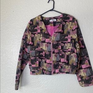 Virgo and Aster Women's vintage Multicolor Patterned Jacket M/L